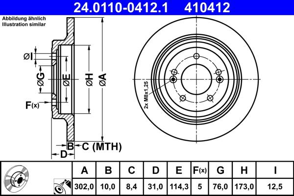 ATE 24.0110-0412.1 - Тормозной диск abcparts.ee