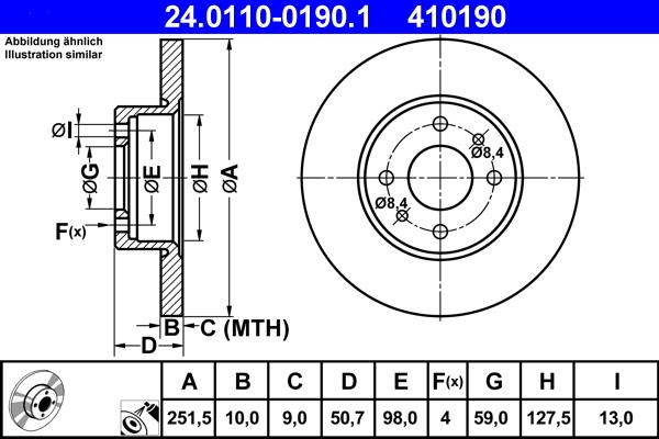 ATE 24.0110-0190.1 - Тормозной диск abcparts.ee