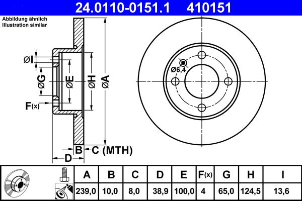 ATE 24.0110-0151.1 - Тормозной диск abcparts.ee