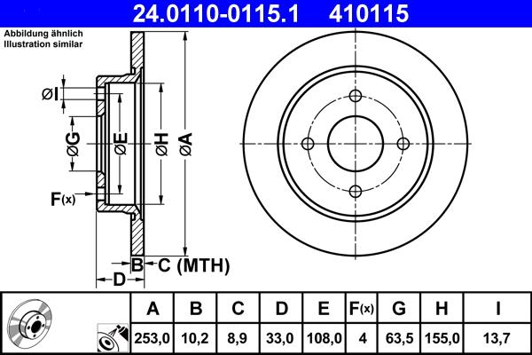 ATE 24.0110-0115.1 - Тормозной диск abcparts.ee
