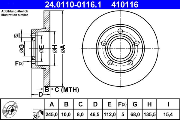 ATE 24.0110-0116.1 - Тормозной диск abcparts.ee