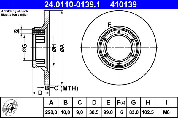 ATE 24.0110-0139.1 - Тормозной диск abcparts.ee