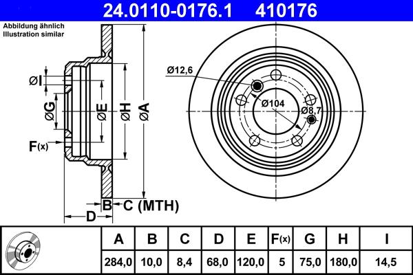 ATE 24.0110-0176.1 - Тормозной диск abcparts.ee