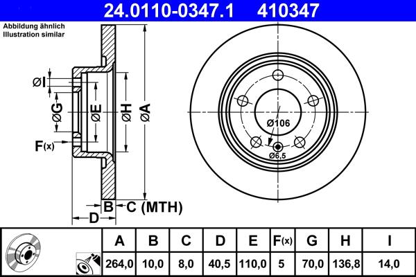 ATE 24.0110-0347.1 - Тормозной диск abcparts.ee