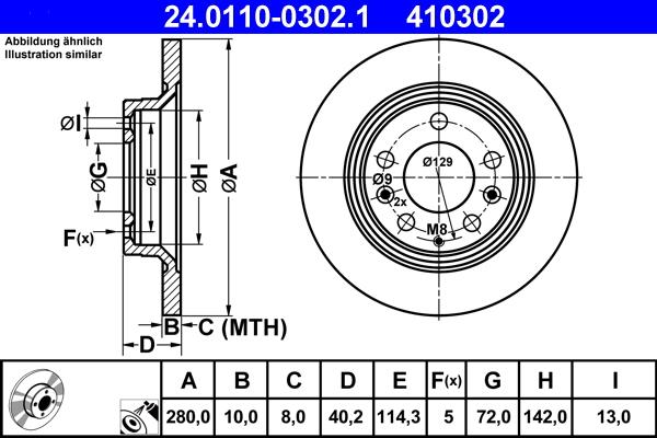 ATE 24.0110-0302.1 - Тормозной диск abcparts.ee