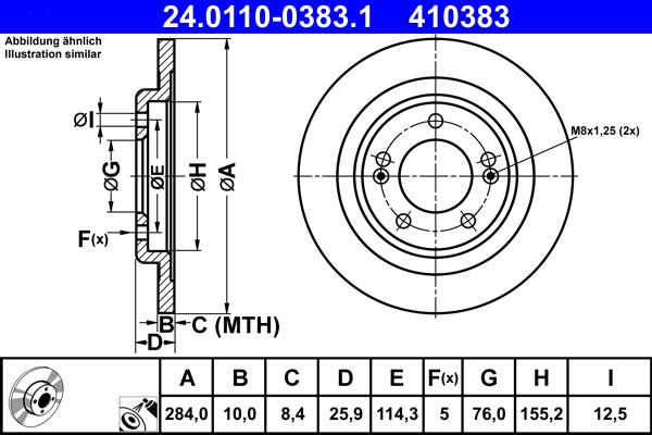 ATE 24.0110-0383.1 - Тормозной диск abcparts.ee