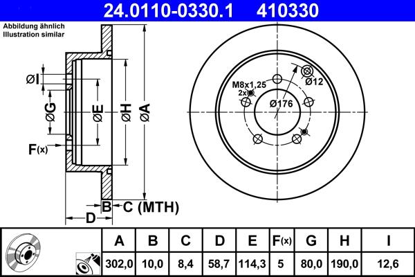 ATE 24.0110-0330.1 - Тормозной диск abcparts.ee