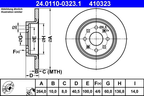 ATE 24.0110-0323.1 - Тормозной диск abcparts.ee