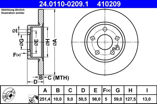 ATE 24.0110-0209.1 - Тормозной диск abcparts.ee