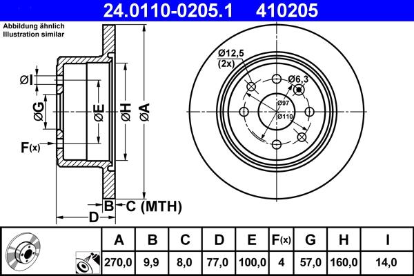 ATE 24.0110-0205.1 - Тормозной диск abcparts.ee