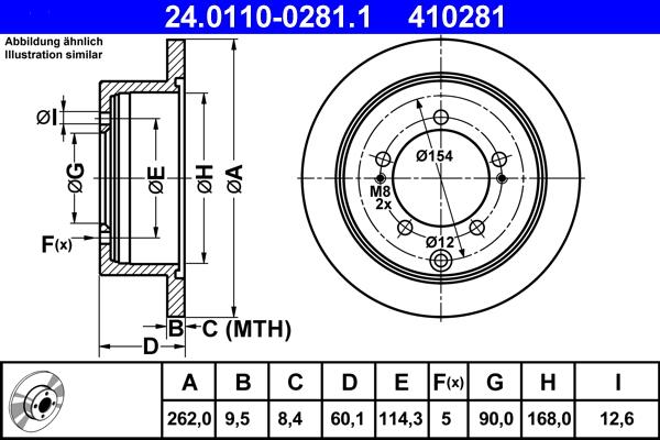 ATE 24.0110-0281.1 - Тормозной диск abcparts.ee