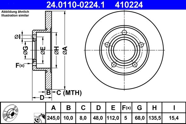 ATE 24.0110-0224.1 - Тормозной диск abcparts.ee
