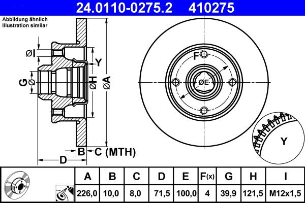 ATE 24.0110-0275.2 - Тормозной диск abcparts.ee