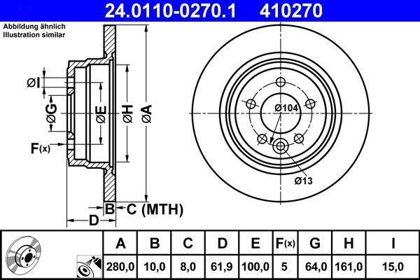 ATE 24.0110-0270.1 - Тормозной диск abcparts.ee