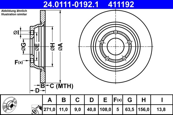 ATE 24.0111-0192.1 - Тормозной диск abcparts.ee