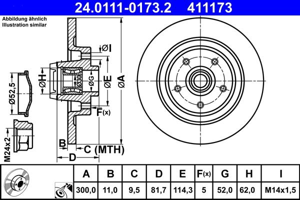 ATE 24.0111-0173.2 - Тормозной диск abcparts.ee