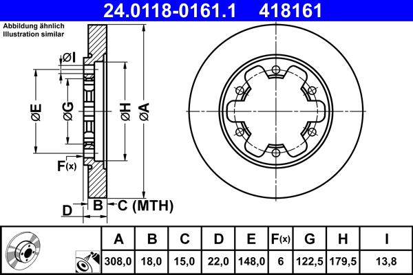 ATE 24.0118-0161.1 - Тормозной диск abcparts.ee