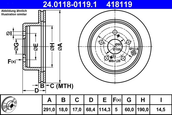 ATE 24.0118-0119.1 - Тормозной диск abcparts.ee