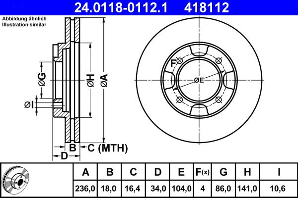 ATE 24.0118-0112.1 - Тормозной диск abcparts.ee