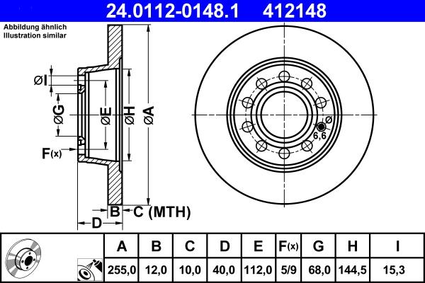 ATE 24.0112-0148.1 - Тормозной диск abcparts.ee