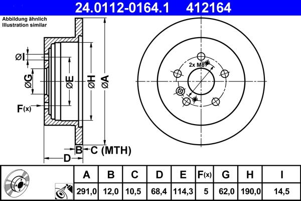 ATE 24.0112-0164.1 - Тормозной диск abcparts.ee