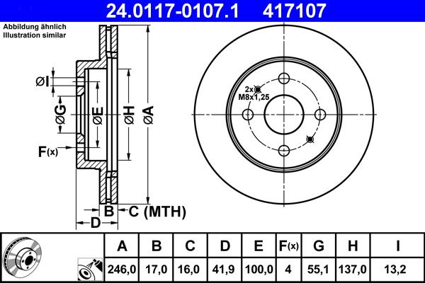 ATE 24.0117-0107.1 - Тормозной диск abcparts.ee
