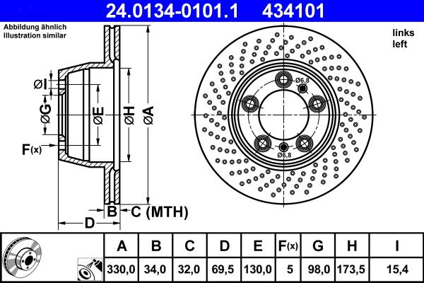 ATE 24.0134-0101.1 - Тормозной диск abcparts.ee