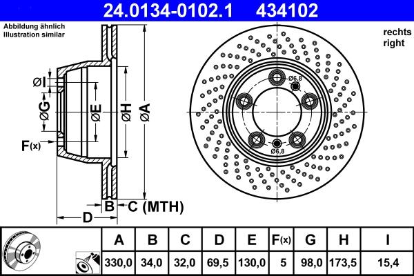 ATE 24.0134-0102.1 - Тормозной диск abcparts.ee