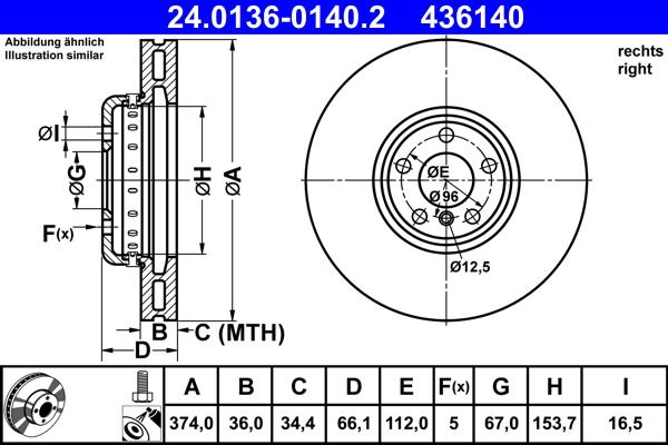 ATE 24.0136-0140.2 - Тормозной диск abcparts.ee