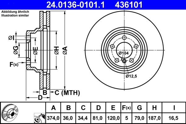 ATE 24.0136-0101.1 - Тормозной диск abcparts.ee