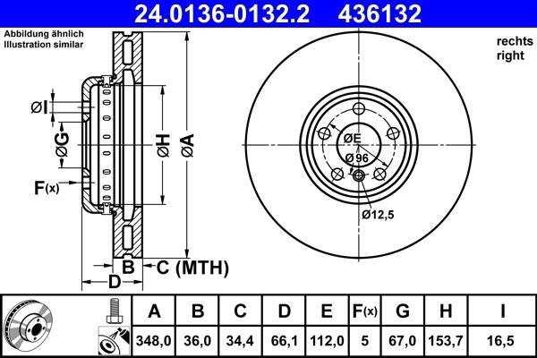 ATE 24.0136-0132.2 - Тормозной диск abcparts.ee