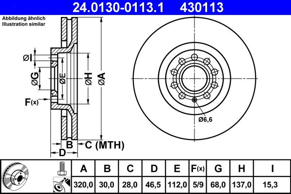 ATE 24.0130-0113.1 - Тормозной диск abcparts.ee