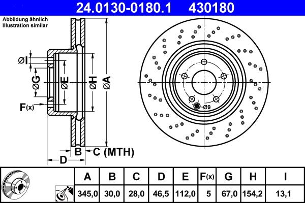 ATE 24.0130-0180.1 - Тормозной диск abcparts.ee