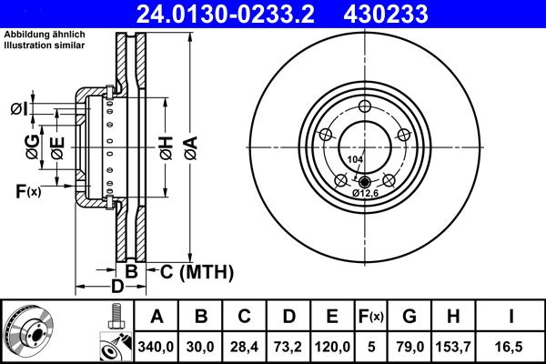 ATE 24.0130-0233.2 - Тормозной диск abcparts.ee
