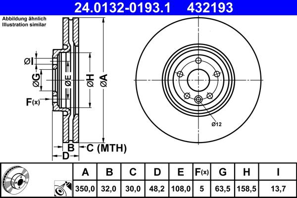 ATE 24.0132-0193.1 - Тормозной диск abcparts.ee
