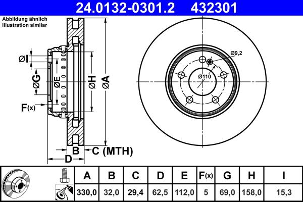 ATE 24.0132-0301.2 - Тормозной диск abcparts.ee