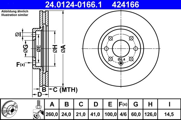 ATE 24.0124-0166.1 - Тормозной диск abcparts.ee