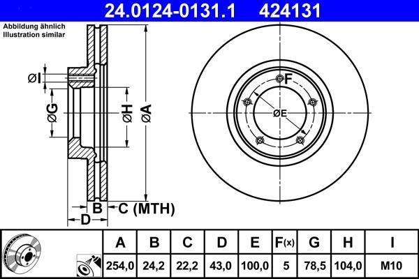 ATE 24.0124-0131.1 - Тормозной диск abcparts.ee