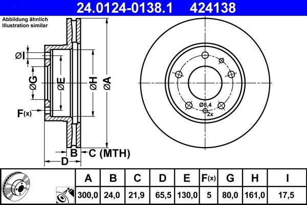 ATE 24.0124-0138.1 - Тормозной диск abcparts.ee