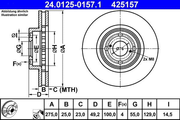 ATE 24.0125-0157.1 - Тормозной диск abcparts.ee