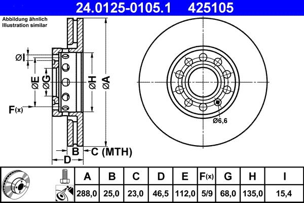 ATE 24.0125-0105.1 - Тормозной диск abcparts.ee