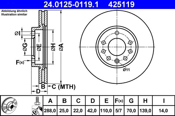 ATE 24.0125-0119.1 - Тормозной диск abcparts.ee