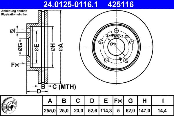 ATE 24.0125-0116.1 - Тормозной диск abcparts.ee