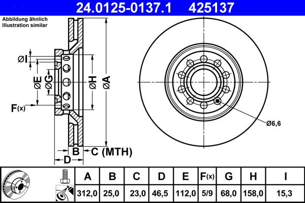 ATE 24.0125-0137.1 - Тормозной диск abcparts.ee