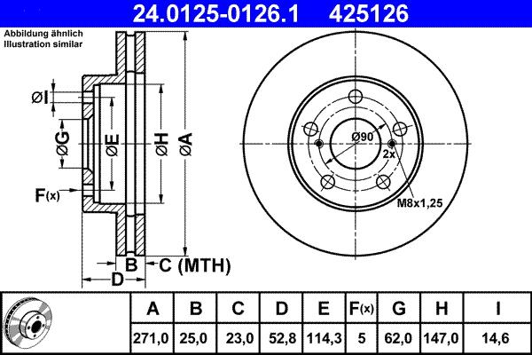 ATE 24.0125-0126.1 - Тормозной диск abcparts.ee