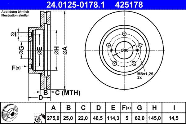 ATE 24.0125-0178.1 - Тормозной диск abcparts.ee