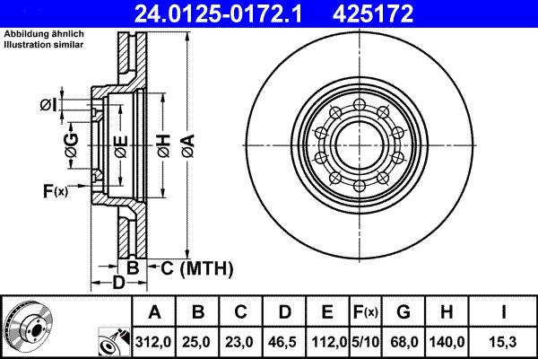 ATE 24.0125-0172.1 - Тормозной диск abcparts.ee