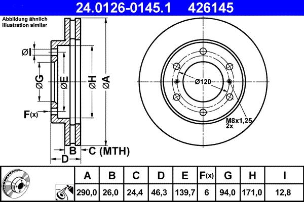 ATE 24.0126-0145.1 - Тормозной диск abcparts.ee