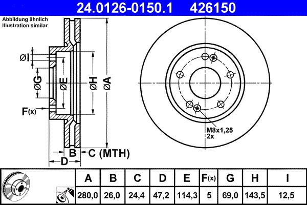 ATE 24.0126-0150.1 - Тормозной диск abcparts.ee