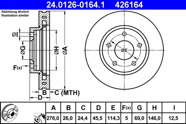 ATE 24.0126-0164.1 - Тормозной диск abcparts.ee